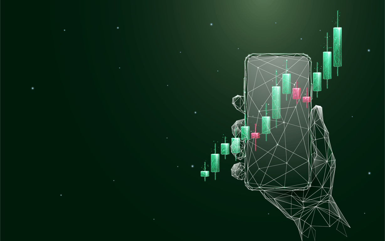 شموع تتصاعد من موبايل في يد روبوت