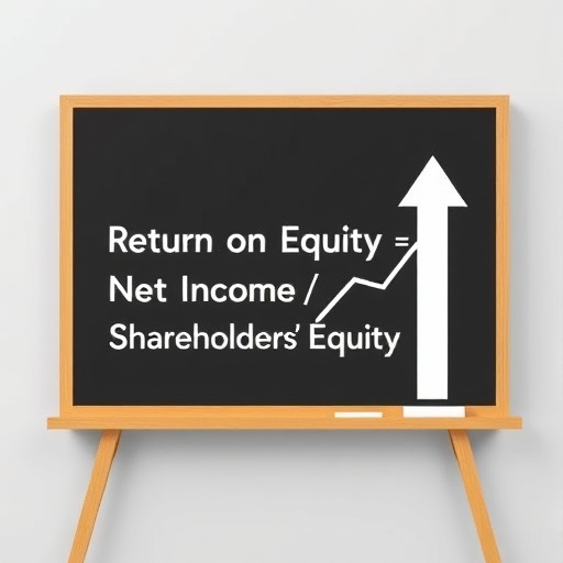 سبورة عليها معادلة حساب العائد على حقوق الملكية