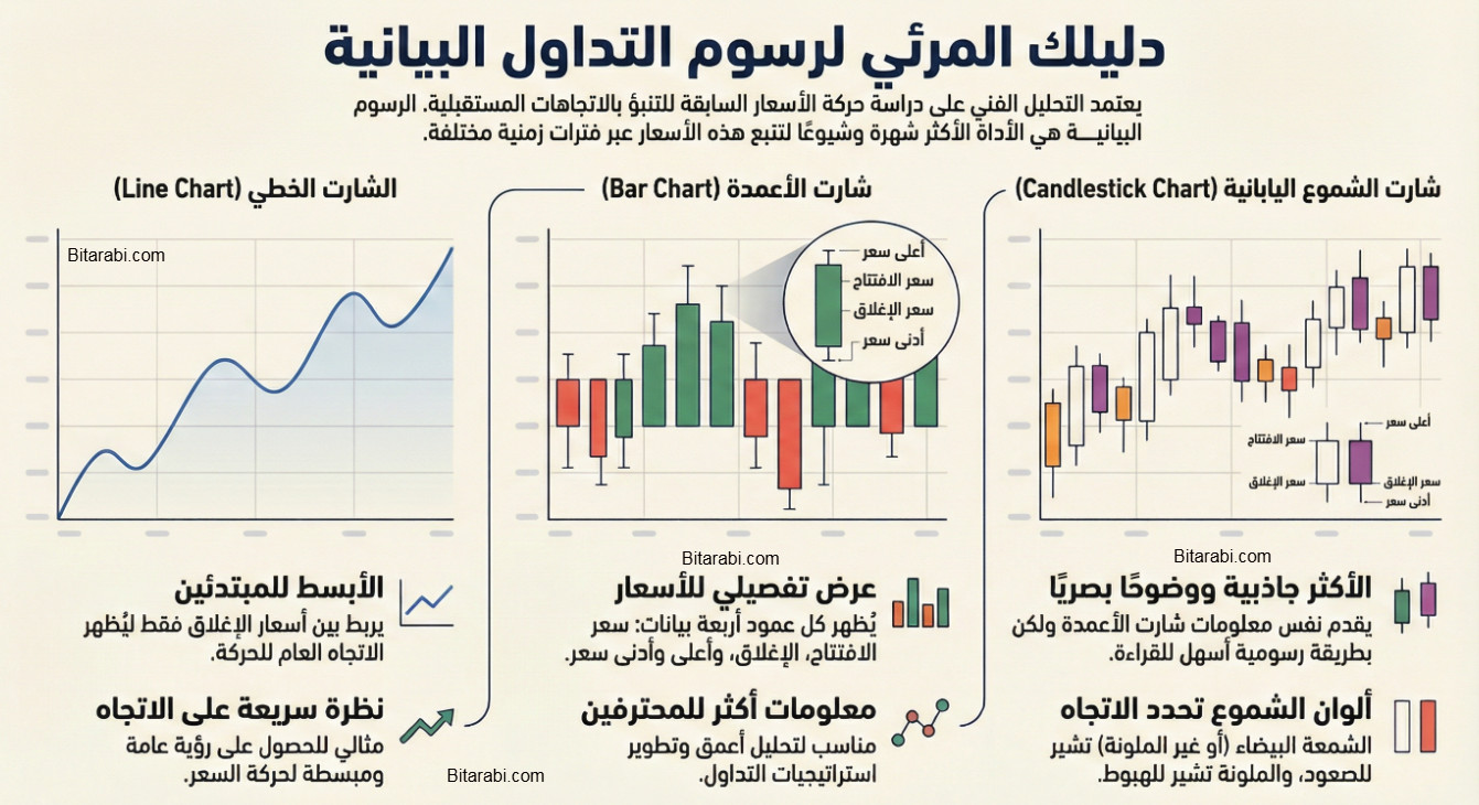 ادوات التداول و الرسوم البيانية وأدوات التحليل الفني