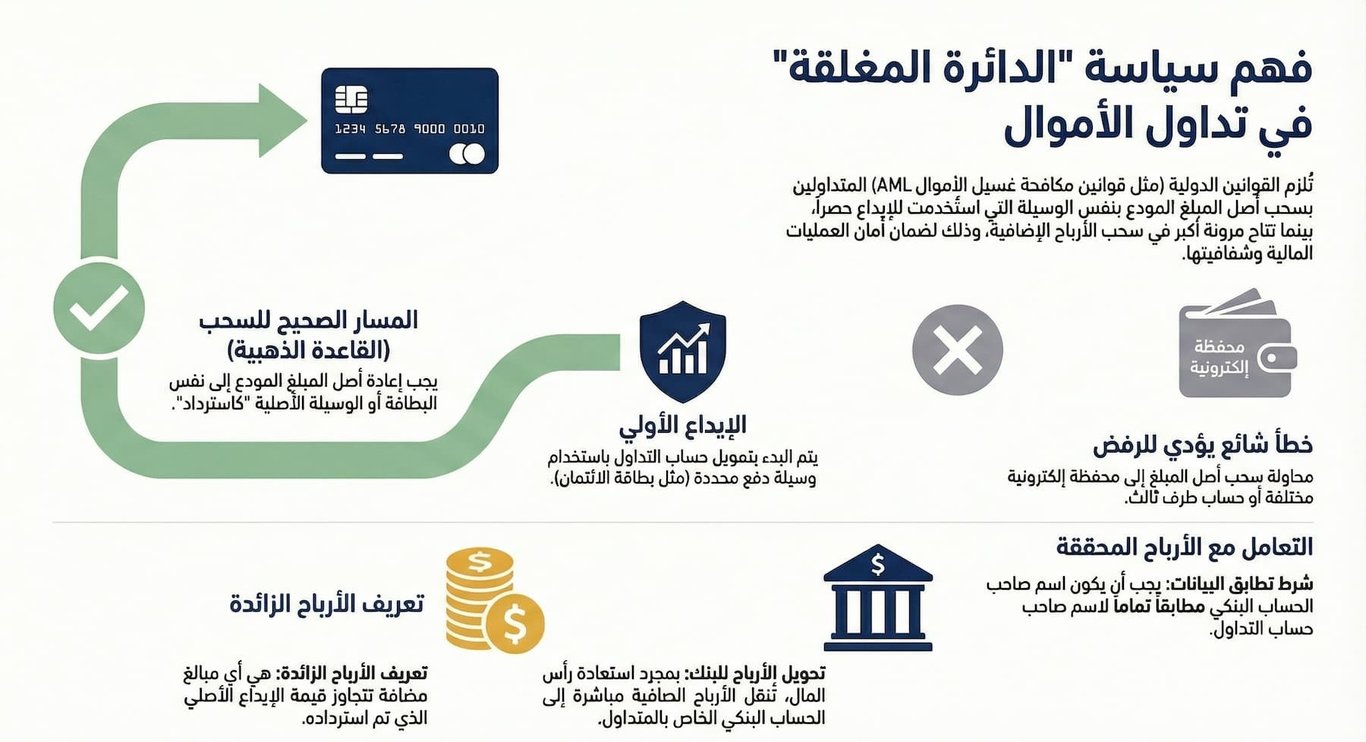كيفية السحب والإيداع من حسابات التداول (دليل 2026)
