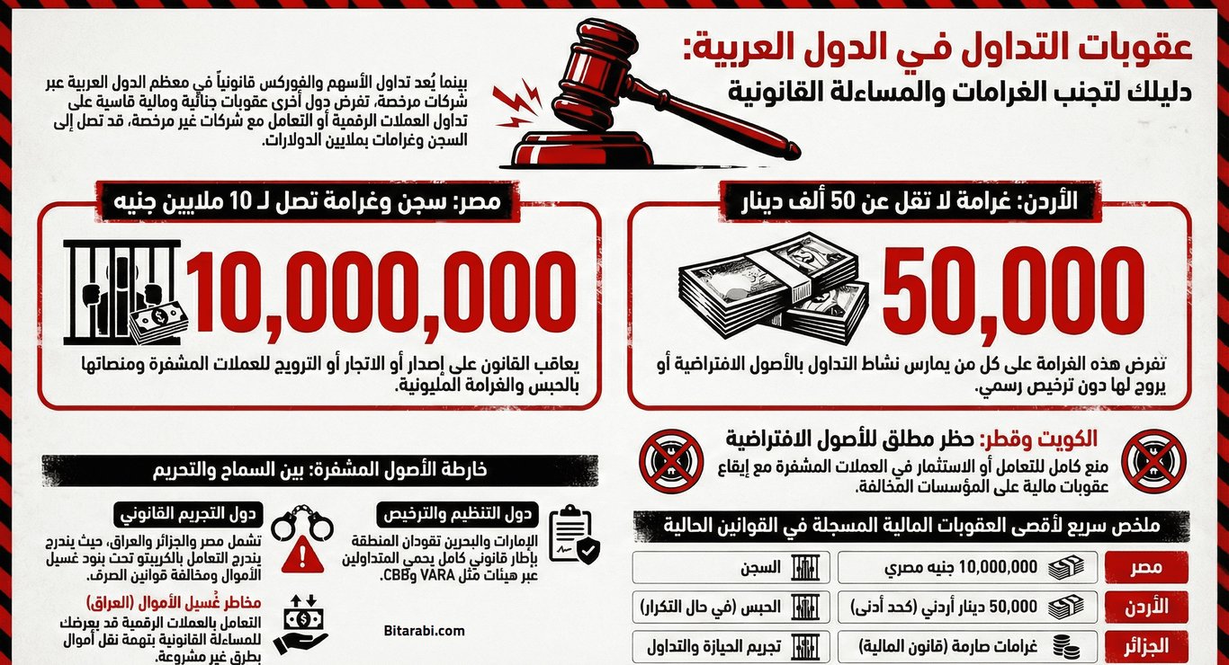 هل التداول قانوني؟ عقوبات التداول في الدول العربية لعام 2026