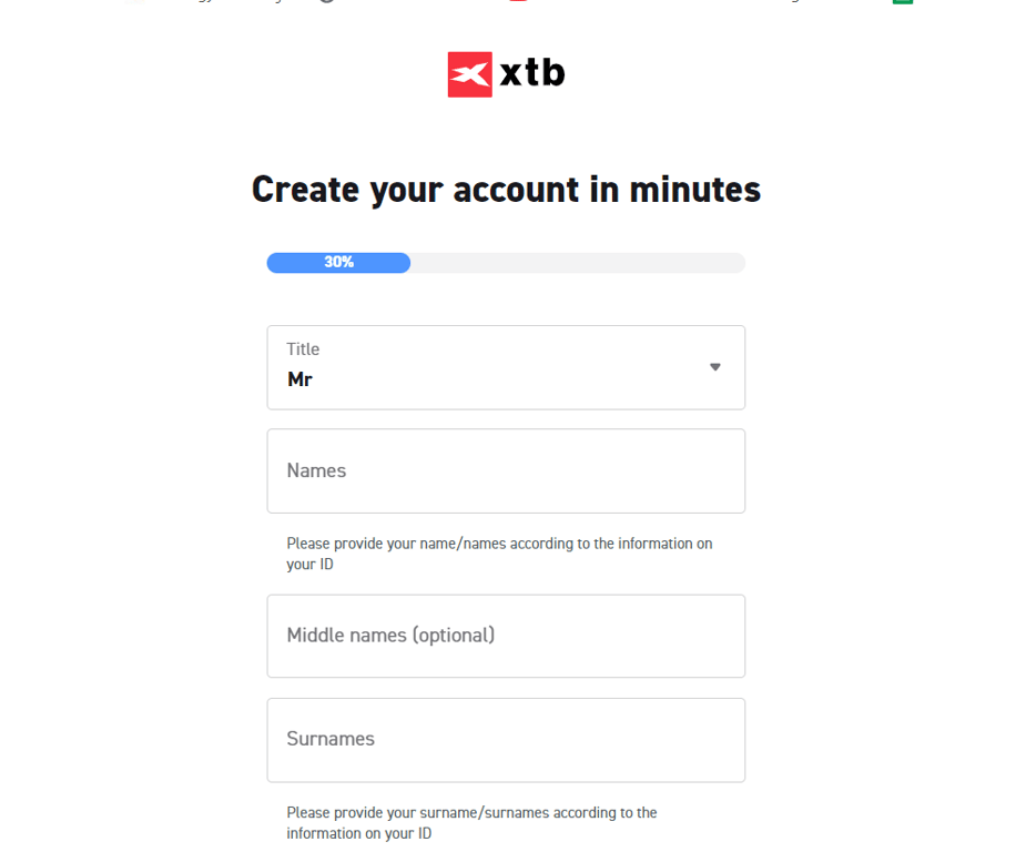 حساب تداول XTB