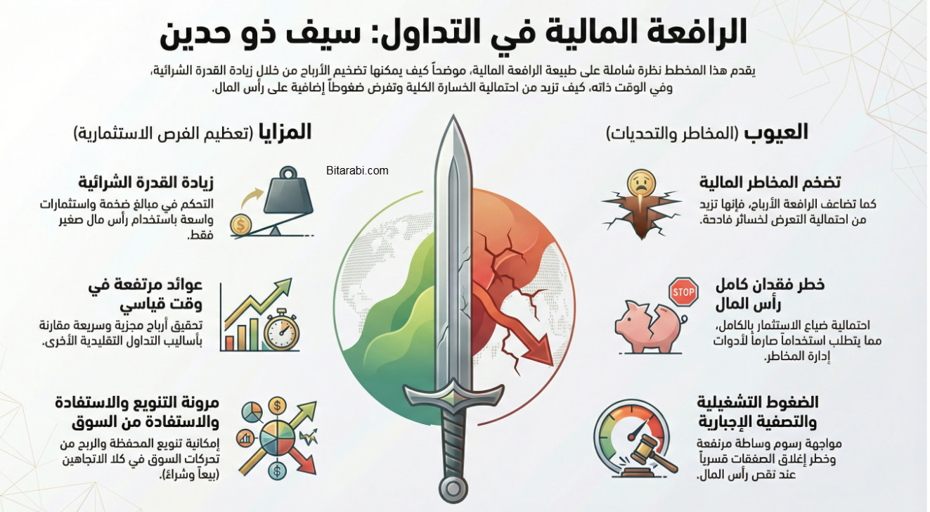 ما هي الرافعة المالية : الفوائد والمخاطر للمتداول في 2026