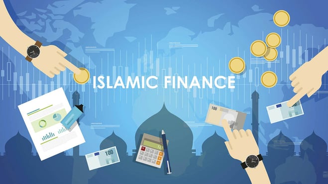 ايادي تشير لعملات وجملة الاستثمار الاسلامي
