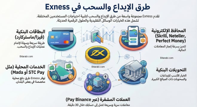 طرق الإيداع والسحب