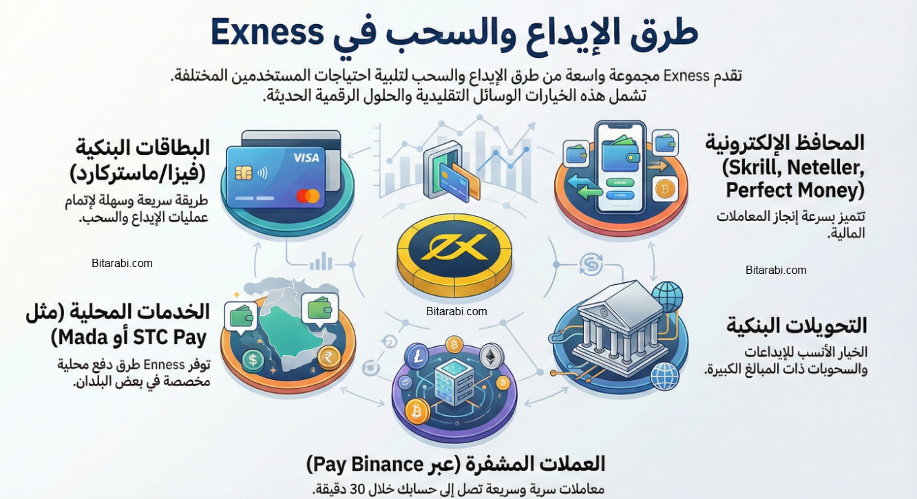 طرق الإيداع والسحب