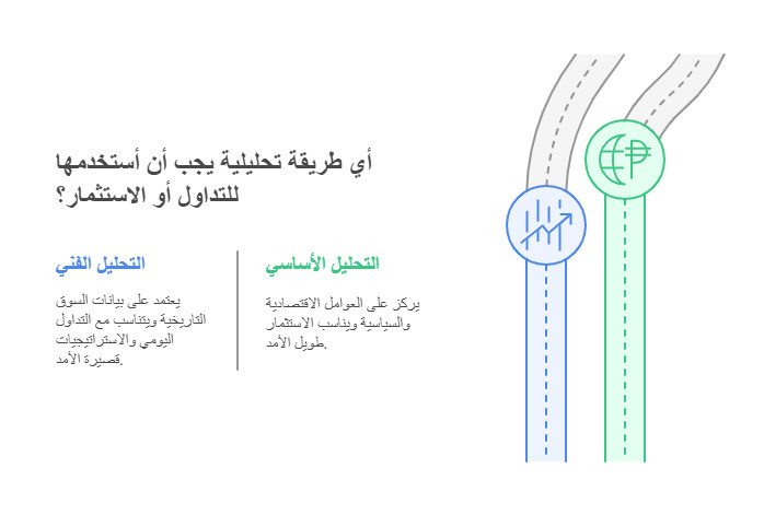 الفرق بين التحليل الفني والاساسي 