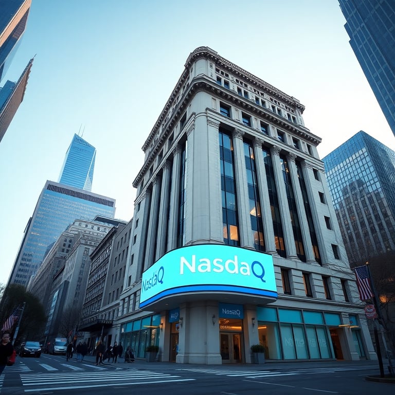 كلمة مؤشر ناسداك على مبنى عملاق