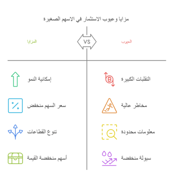مزايا وعيوب الاسهم الصغيرة
