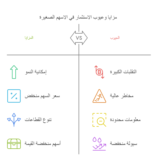 مزايا وعيوب الاسهم الصغيرة