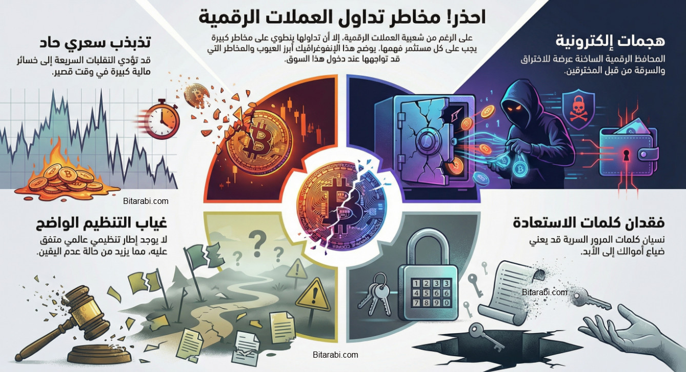 مخاطر العملات الرقمية