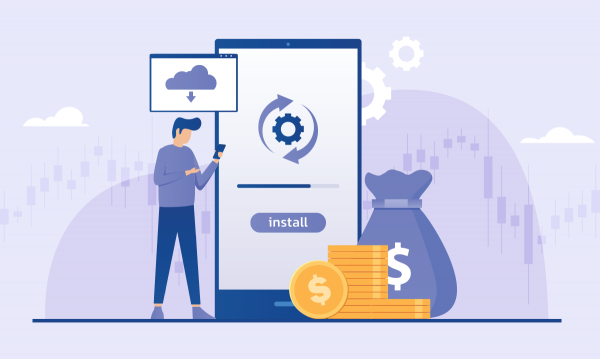 تطبيقات تداول فوركس على شاشة هاتف جوال