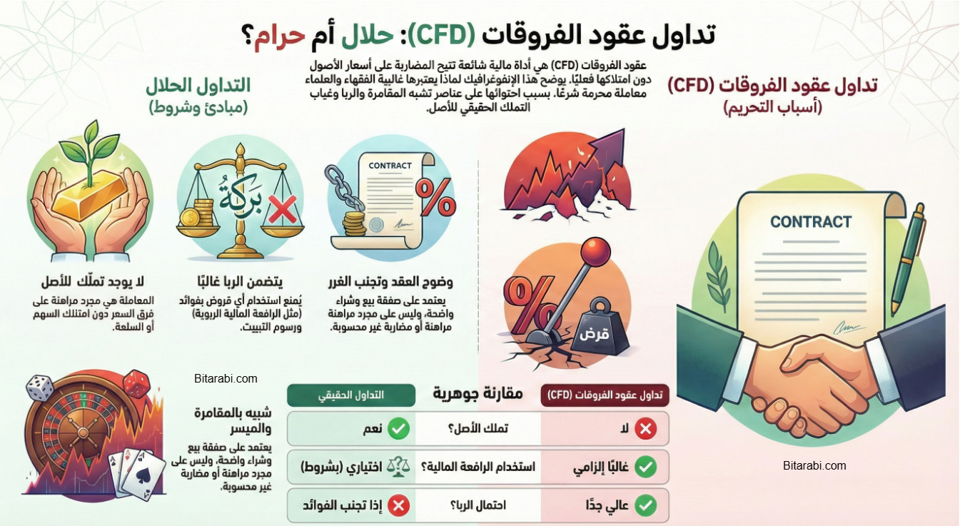 ماهو حكم الاسلام في تداول عقود الفروقات؟ [حلال ام حرام]