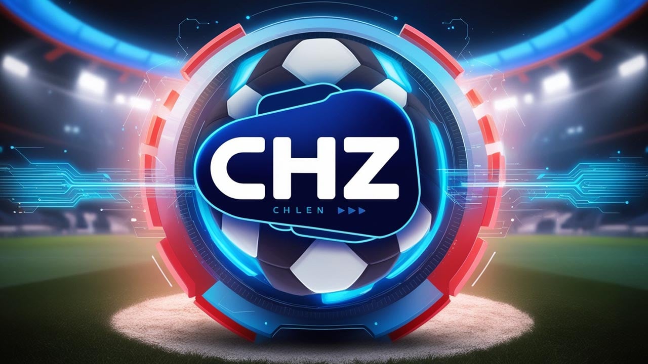عملة CHZ عملاقة في ملعب كورة قدم 