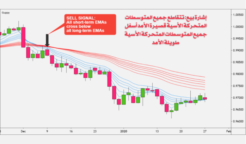 كيفية التداول مع الاتجاه باستخدام متوسطات جوبي المتحركة المتعددة (GMMA)