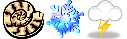 صورة لقوقعه بحر مع سحابه مع قطعه متماثلة