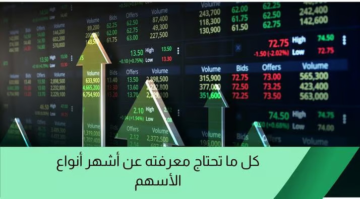 أشهر أنواع الأسهم (العادية والممتازة) + عيوب ومميزات كل نوع