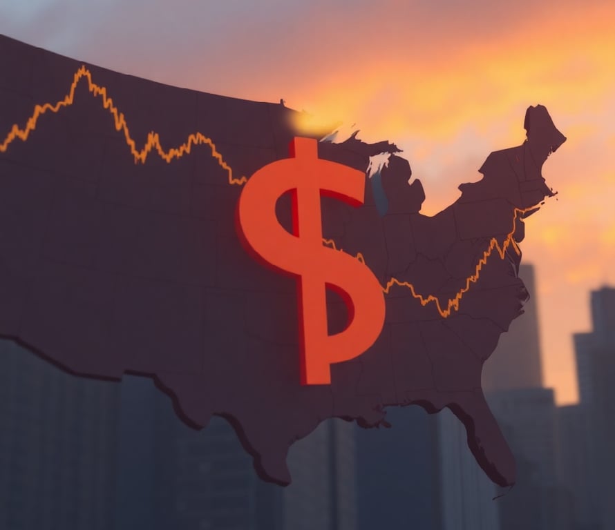 علامة الأسهم امام خريطة امريكا 