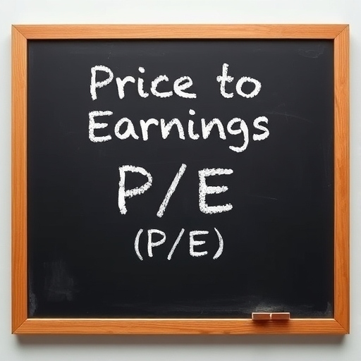 سبورة مكتوب عليها نسبة السعر إلى الأرباح