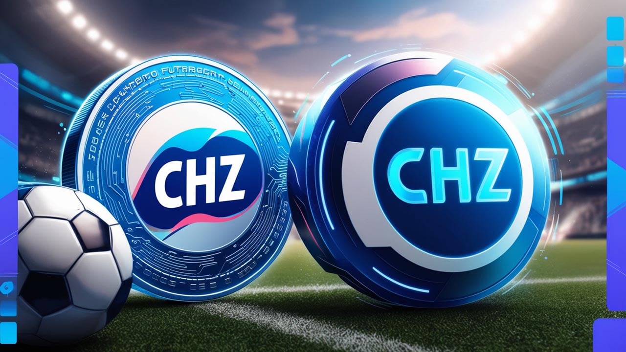 ملعب كورة قدم به صورة كبيرة لـ عملة CHZ
