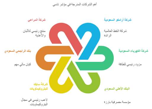 القطاعات الرئيسية التي يغطيها تاسي