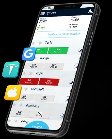 تطبيق تداول الأسهم الأمريكية من شاشة موبايل