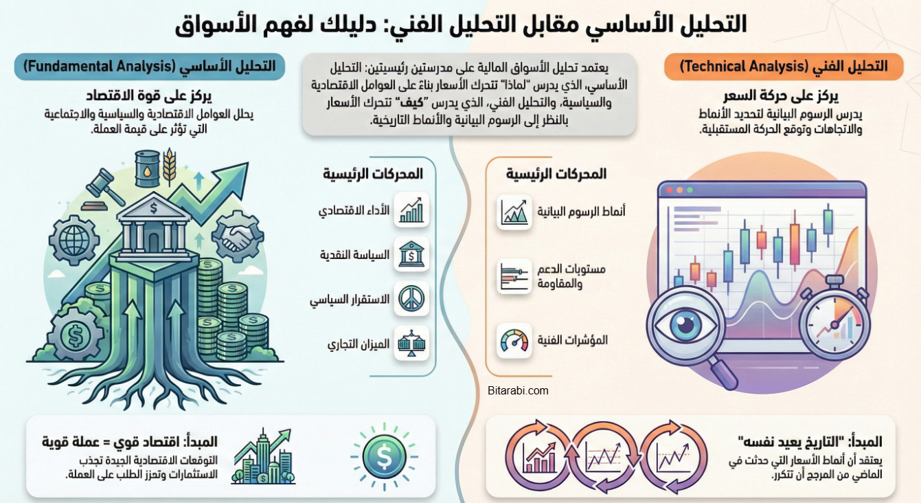 التحليل الأساسي مقابل التحليل الفني في الفوركس