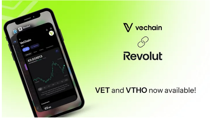 موبايل عليه شارت فني ولوجو عملة VET