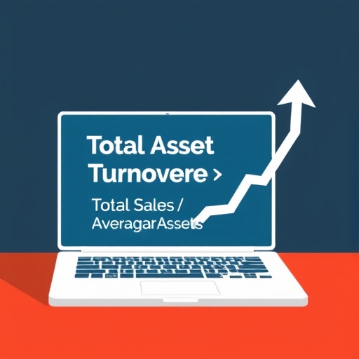 لاب توب وعليه معادلة دوران الأصول الإجمالي