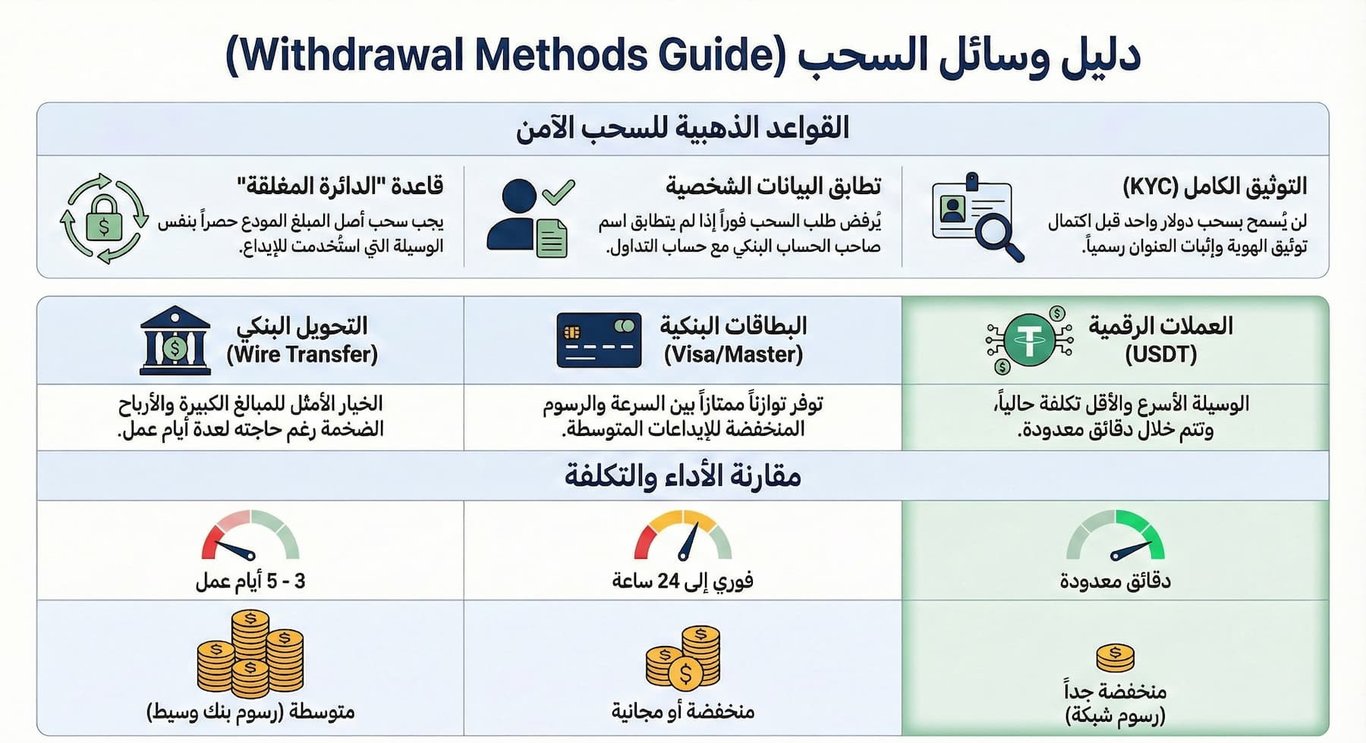 كيفية السحب والإيداع من حسابات التداول (دليل 2026)