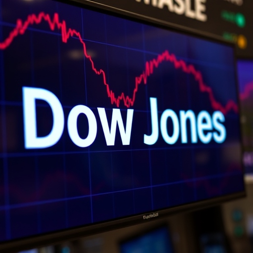 مؤشر داو جونز وخلفية شاشة تداول