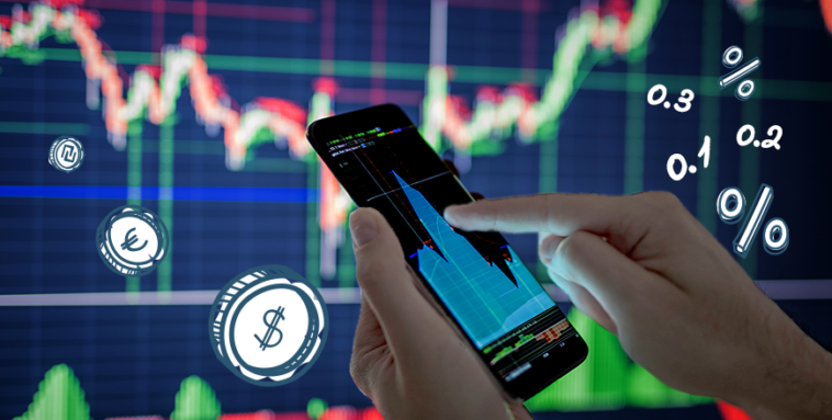 رجل يتابع ارتفاع وانخفاض الأسهم