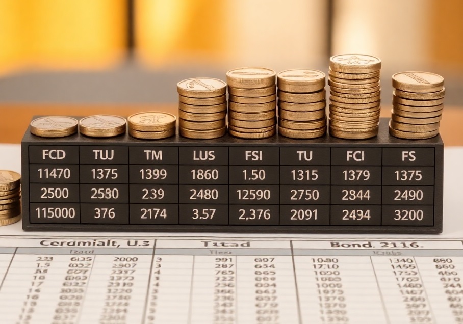 صف من العملات وسندات للتداول